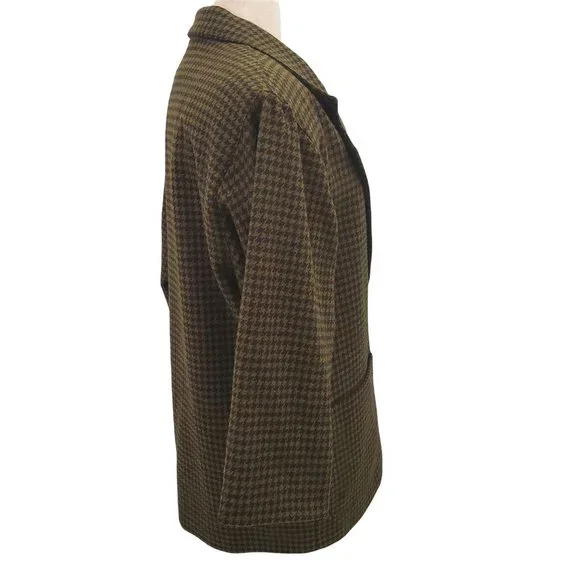 Vintage V-neck  Houndstooth Print Sport Coat Blazer - Picture 5 of 9